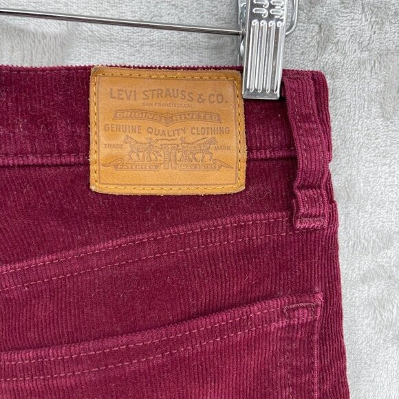 Levi's Premium Wedgie Straight Corduroy Raw Hem Crop Button Fly Jeans - Picture 8 of 16